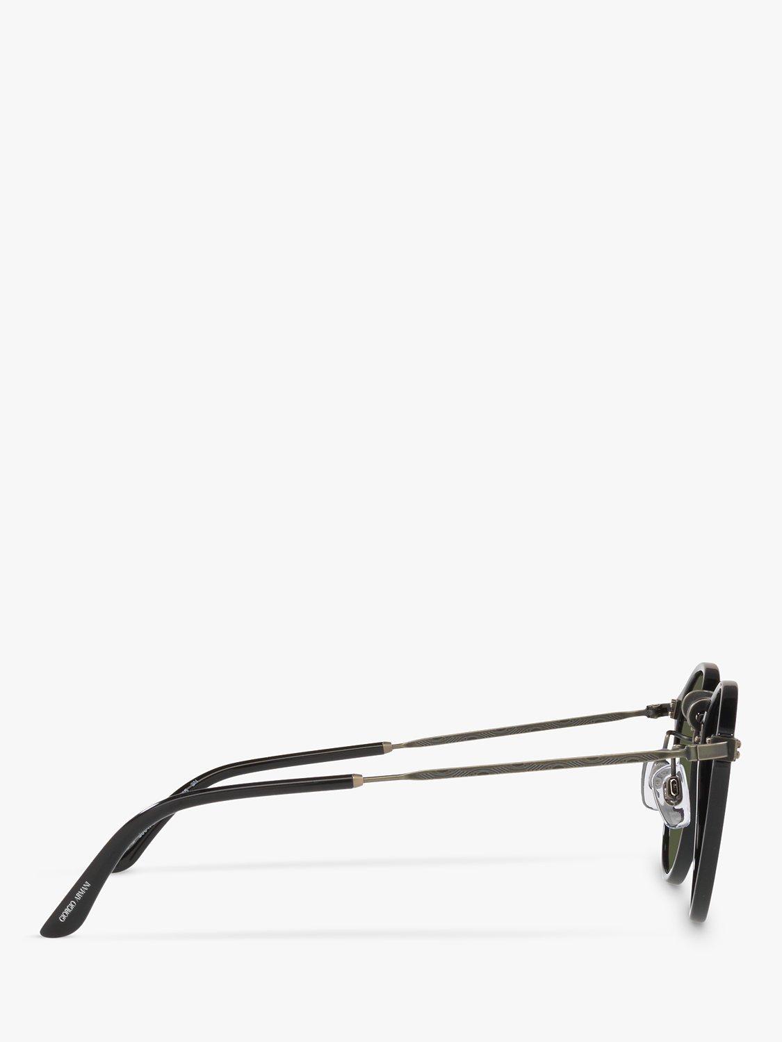 Product image 10 of 11, which shows Giorgio Armani AR 318SM Men's Oval Sunglasses, Black/Green