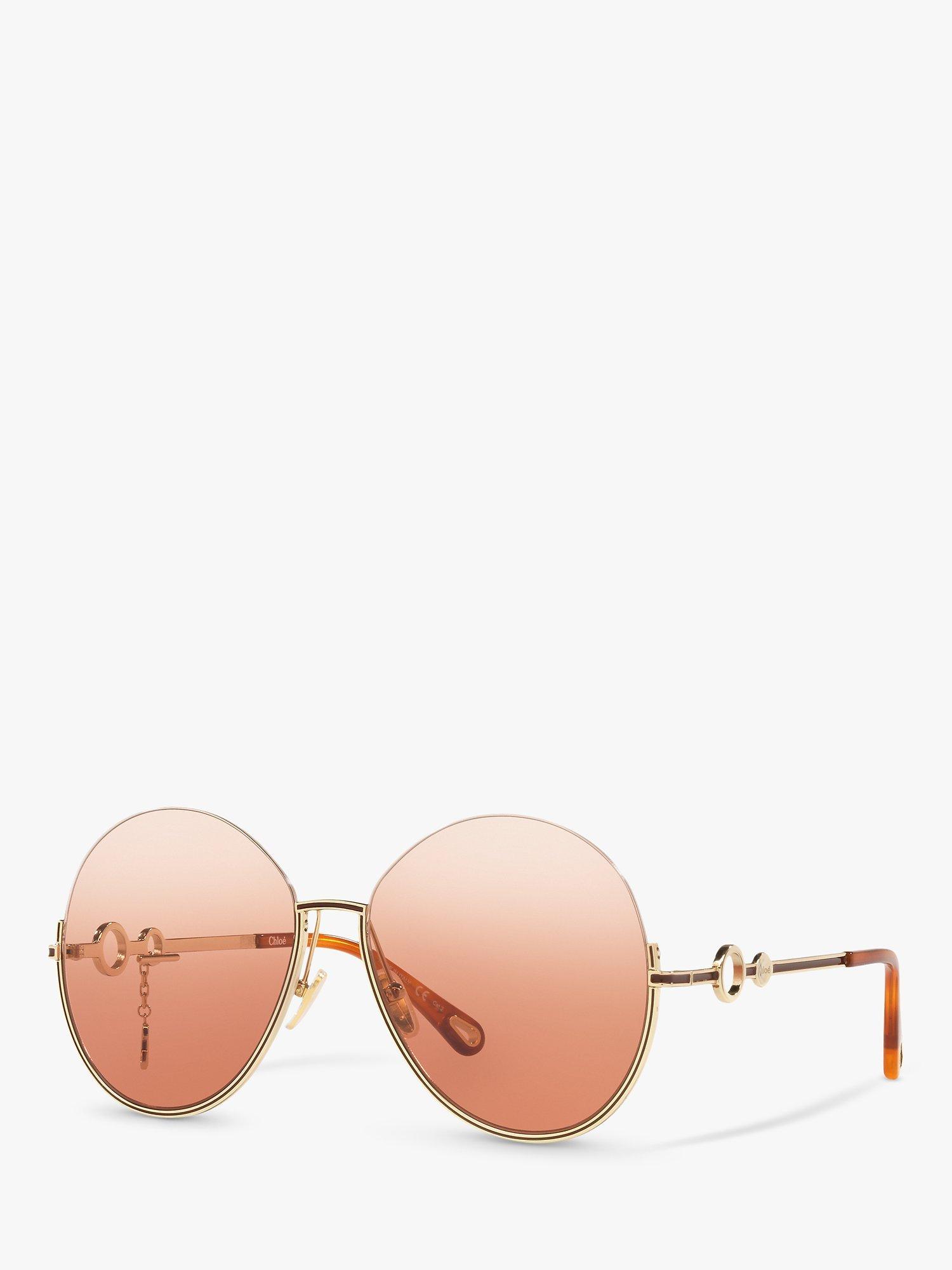 Chloé CH0067S Women's Round Sunglasses, Gold/Orange Gradient