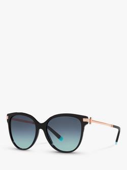 Tiffany & Co TF4193B Women's Oval Sunglasses, Black/Blue Gradient, Black/Blue Gradient