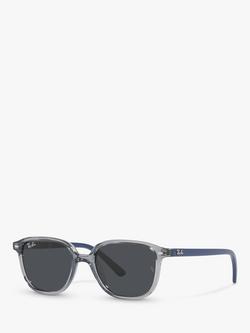 Ray-Ban Junior RJ9093S Unisex Square Sunglasses, Transparent Blue/Grey