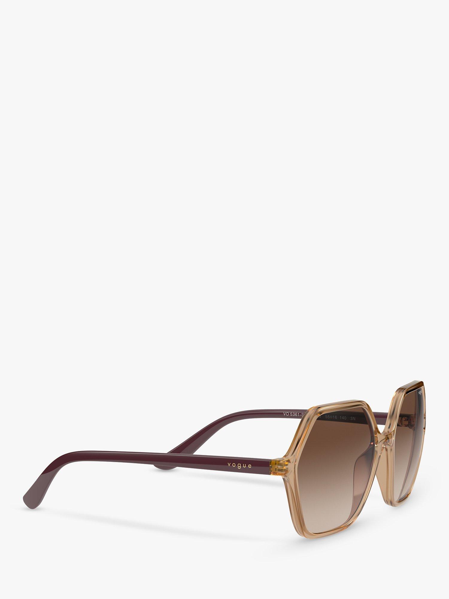 Product image 11 of 11, which shows Vogue VO5361S Women's Irregular Sunglasses, Transparent Caramel/Brown Gradient