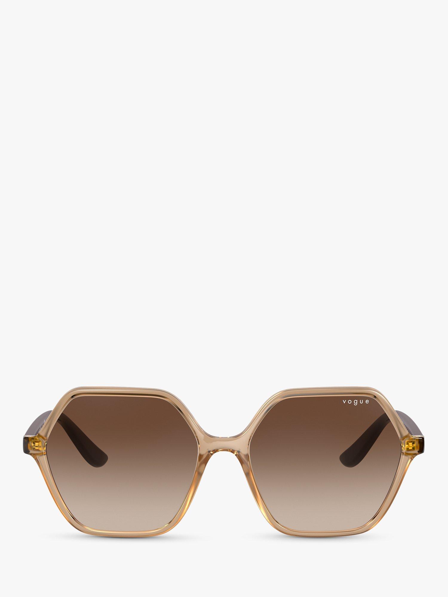 Product image 3 of 11, which shows Vogue VO5361S Women's Irregular Sunglasses, Transparent Caramel/Brown Gradient