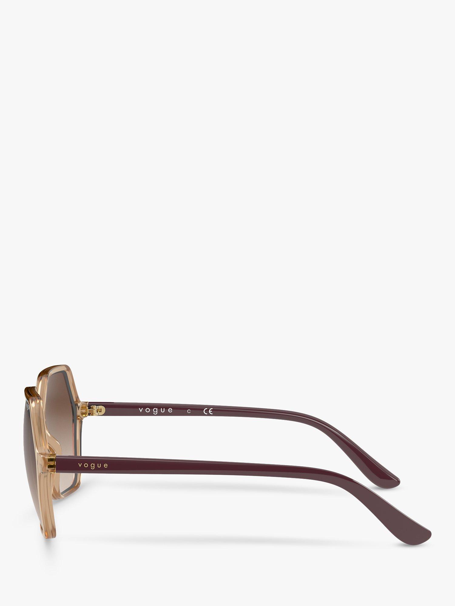 Product image 4 of 11, which shows Vogue VO5361S Women's Irregular Sunglasses, Transparent Caramel/Brown Gradient
