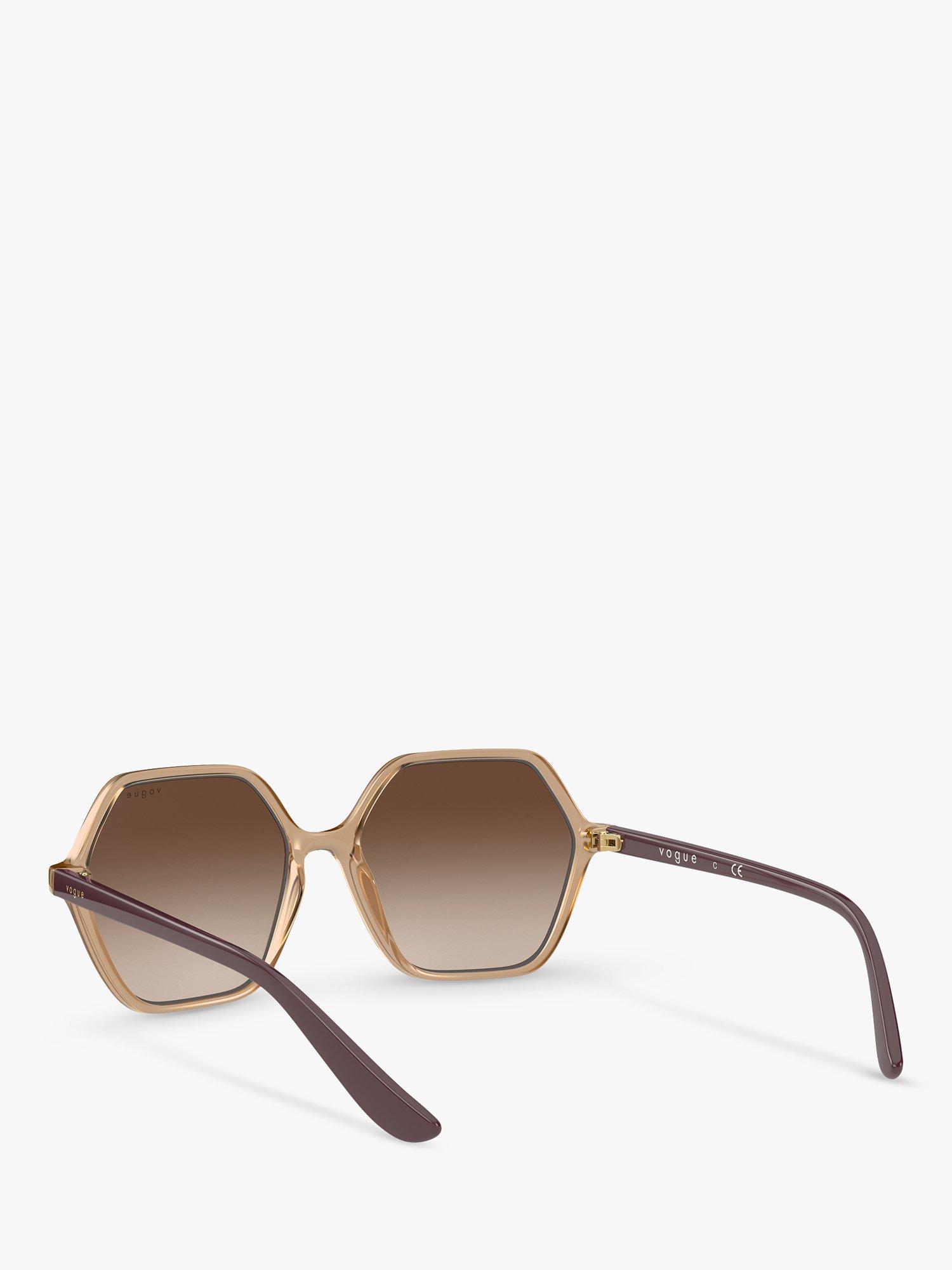 Product image 6 of 11, which shows Vogue VO5361S Women's Irregular Sunglasses, Transparent Caramel/Brown Gradient