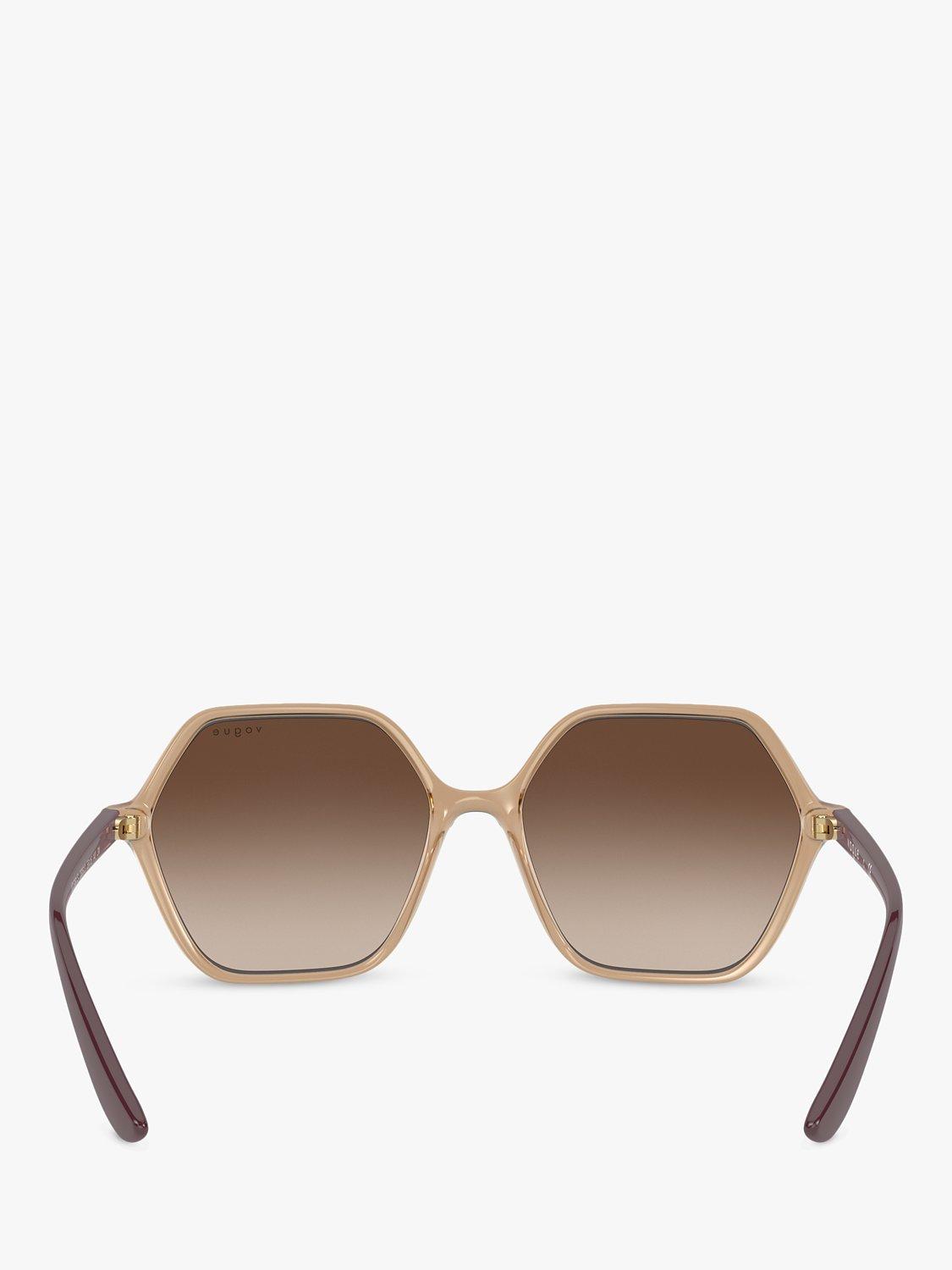 Product image 7 of 11, which shows Vogue VO5361S Women's Irregular Sunglasses, Transparent Caramel/Brown Gradient