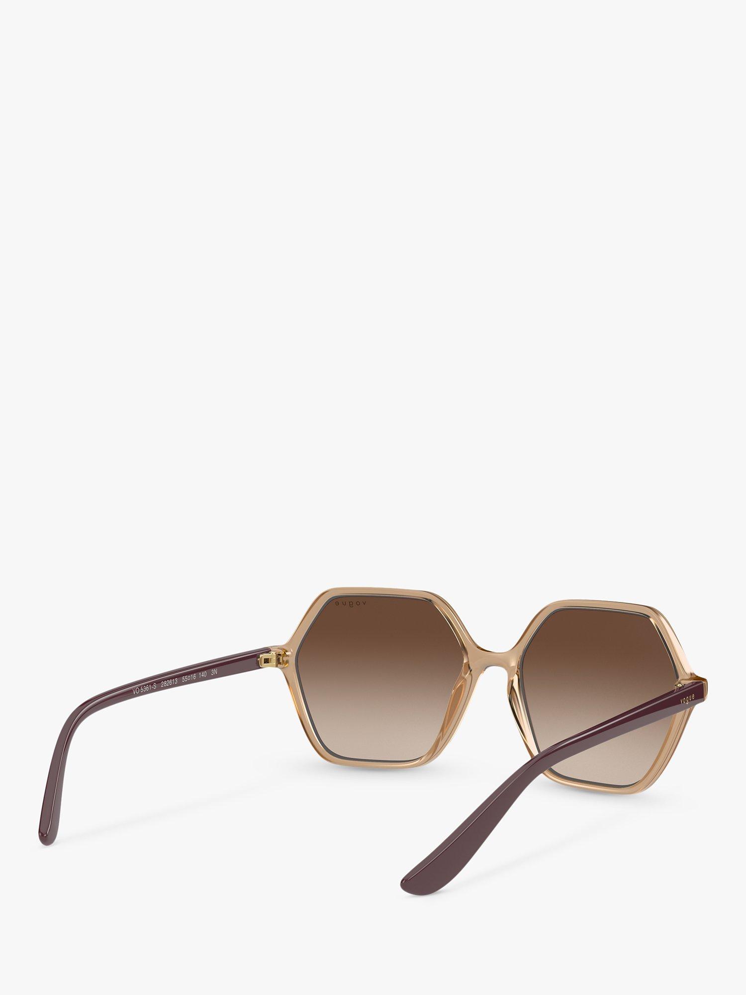 Product image 8 of 11, which shows Vogue VO5361S Women's Irregular Sunglasses, Transparent Caramel/Brown Gradient
