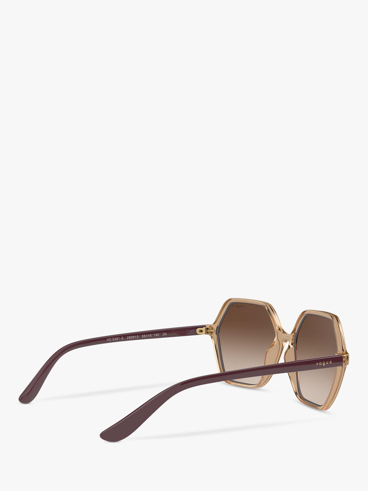 Product image 9 of 11, which shows Vogue VO5361S Women's Irregular Sunglasses, Transparent Caramel/Brown Gradient