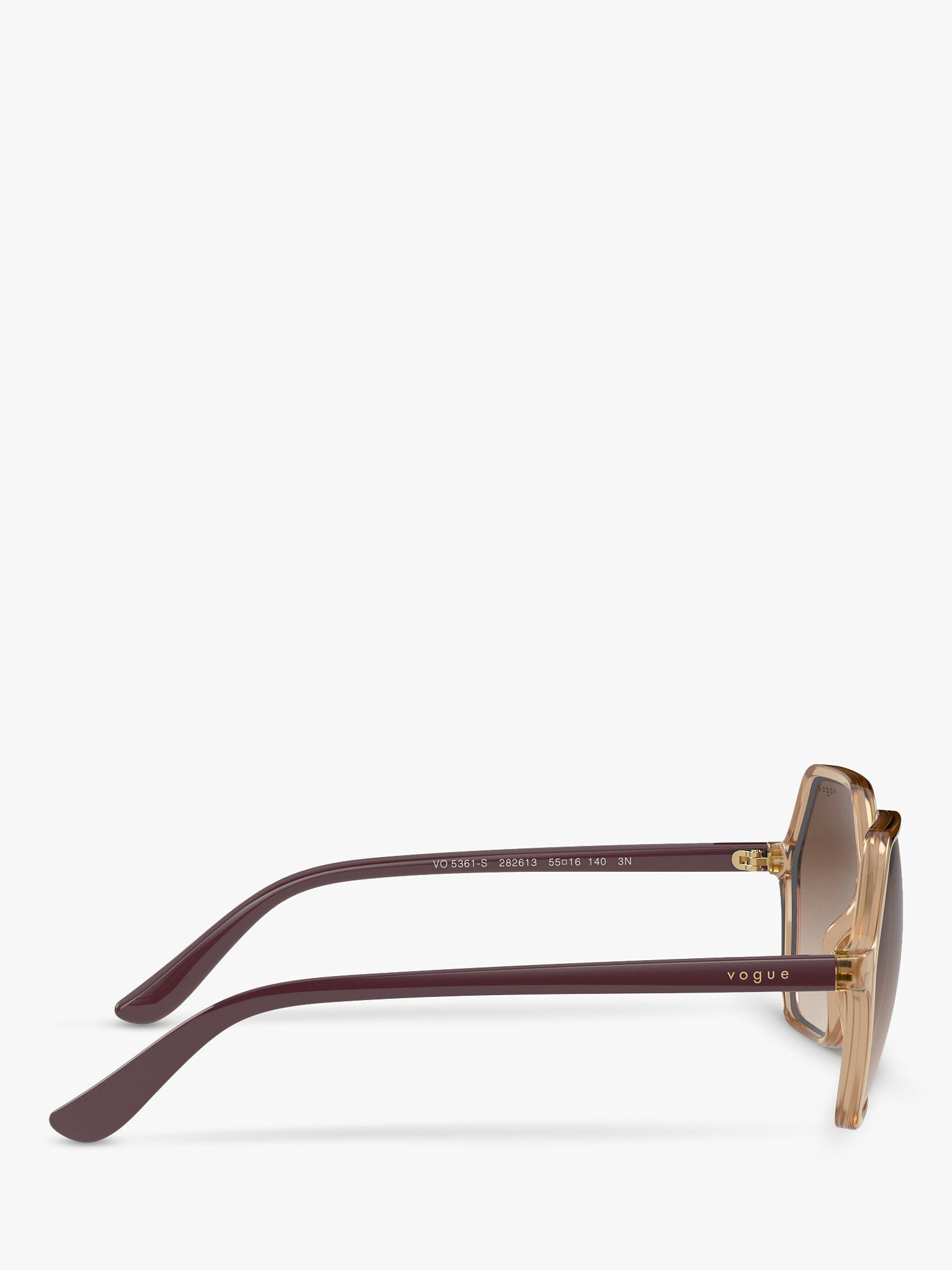 Product image 10 of 11, which shows Vogue VO5361S Women's Irregular Sunglasses, Transparent Caramel/Brown Gradient