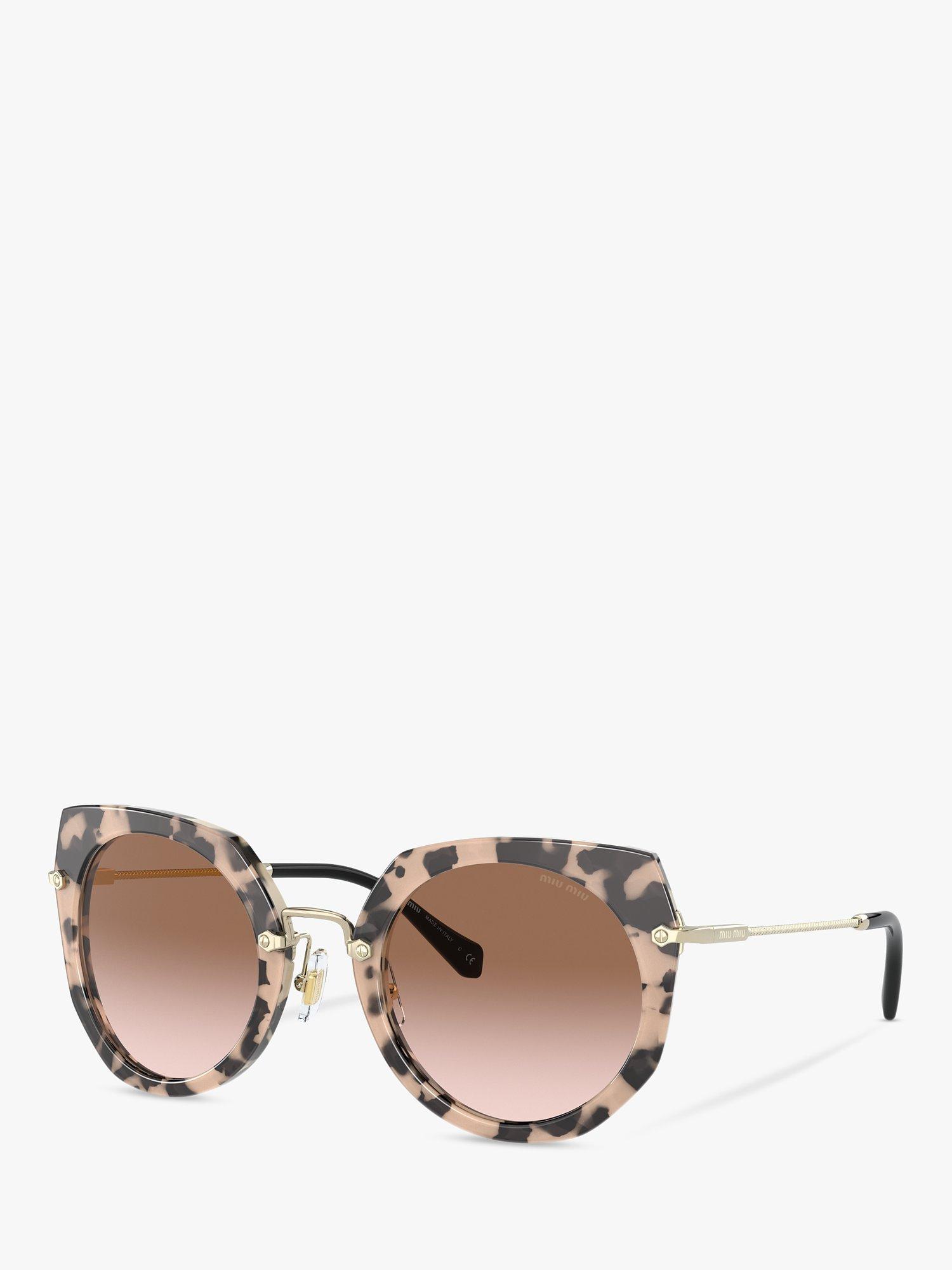 Miu Miu MU 02XS Women's Oval Sunglasses, Pink Havana/Pink Gradient