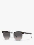 Ray-Ban RB2298 Unisex Polarised Hawkeye Sunglasses, Black Transparent/Grey