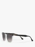 Ray-Ban RB2298 Unisex Polarised Hawkeye Sunglasses, Black Transparent/Grey