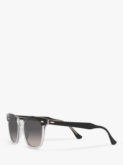 Ray-Ban RB2298 Unisex Polarised Hawkeye Sunglasses, Black Transparent/Grey - view 2, Black Transparent/Grey