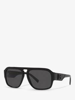Dolce & Gabbana DG4403 Men's Aviator Sunglasses, Black/Grey, Black/Grey