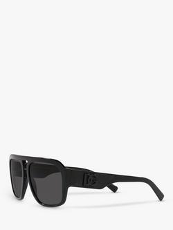 Dolce & Gabbana DG4403 Men's Aviator Sunglasses, Black/Grey - view 2, Black/Grey