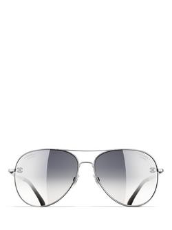 CHANEL Pilot Sunglasses CH4189TQ Silver/Grey Gradient, Silver/Grey Gradient