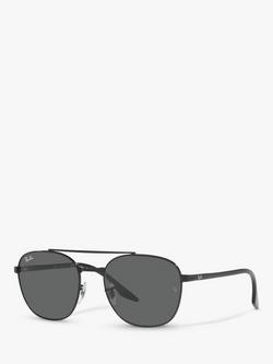 Ray-Ban RB3688 Unisex Square Sunglasses, Black/Grey, Black/Grey