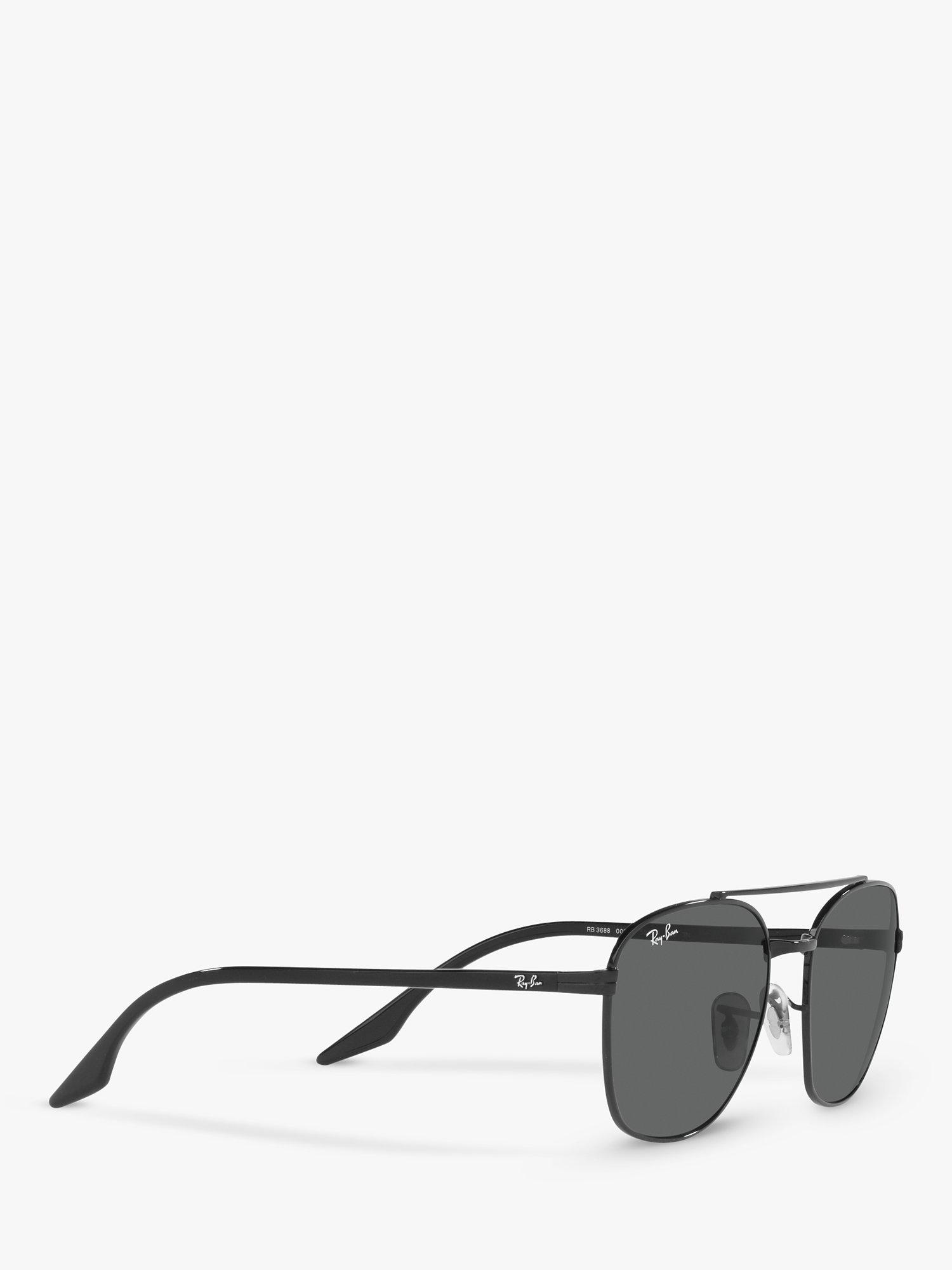 Product image 11 of 11, which shows Ray-Ban RB3688 Unisex Square Sunglasses, Black/Grey