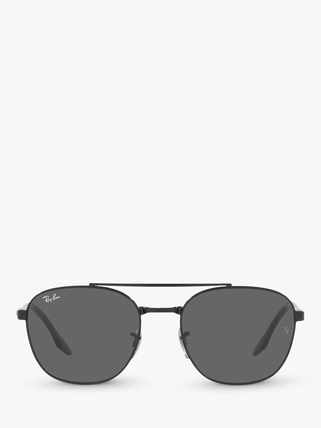 Product image 3 of 11, which shows Ray-Ban RB3688 Unisex Square Sunglasses, Black/Grey