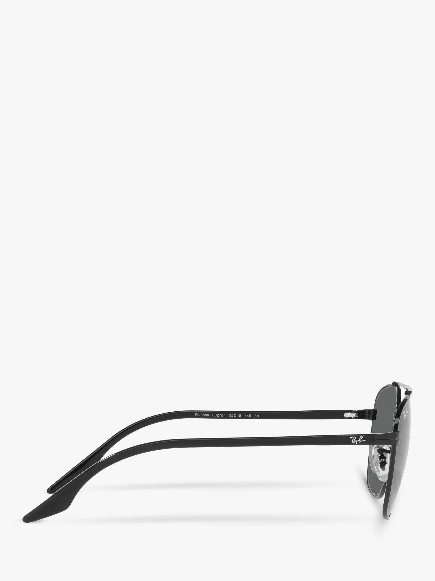 Product image 10 of 11, which shows Ray-Ban RB3688 Unisex Square Sunglasses, Black/Grey