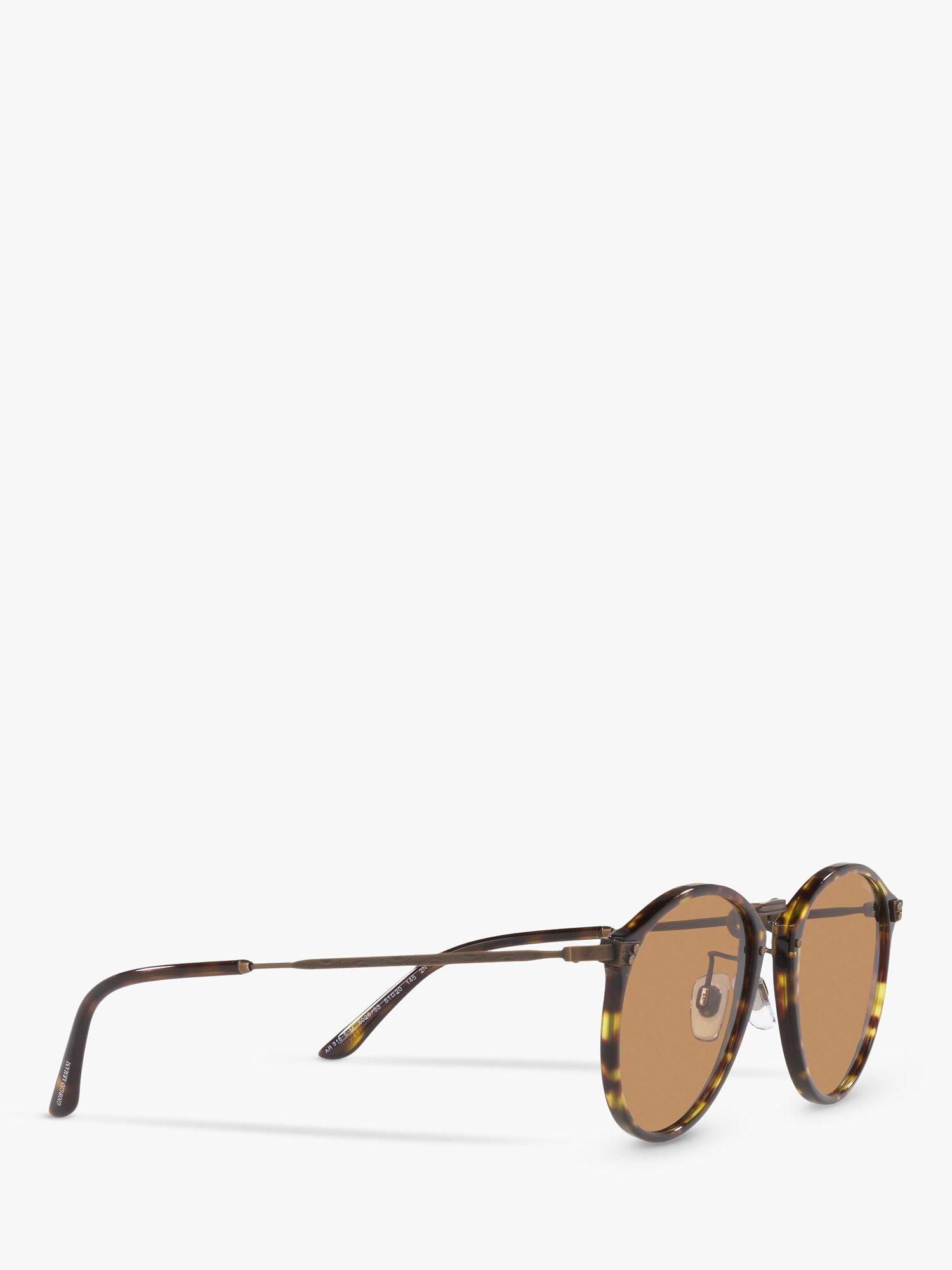 Product image 9 of 9, which shows Giorgio Armani AR 318SM Men's Oval Sunglasses, Tortoise/Brown