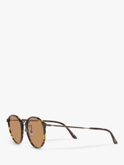Giorgio Armani AR 318SM Men's Oval Sunglasses, Tortoise/Brown - view 2, Tortoise/Brown