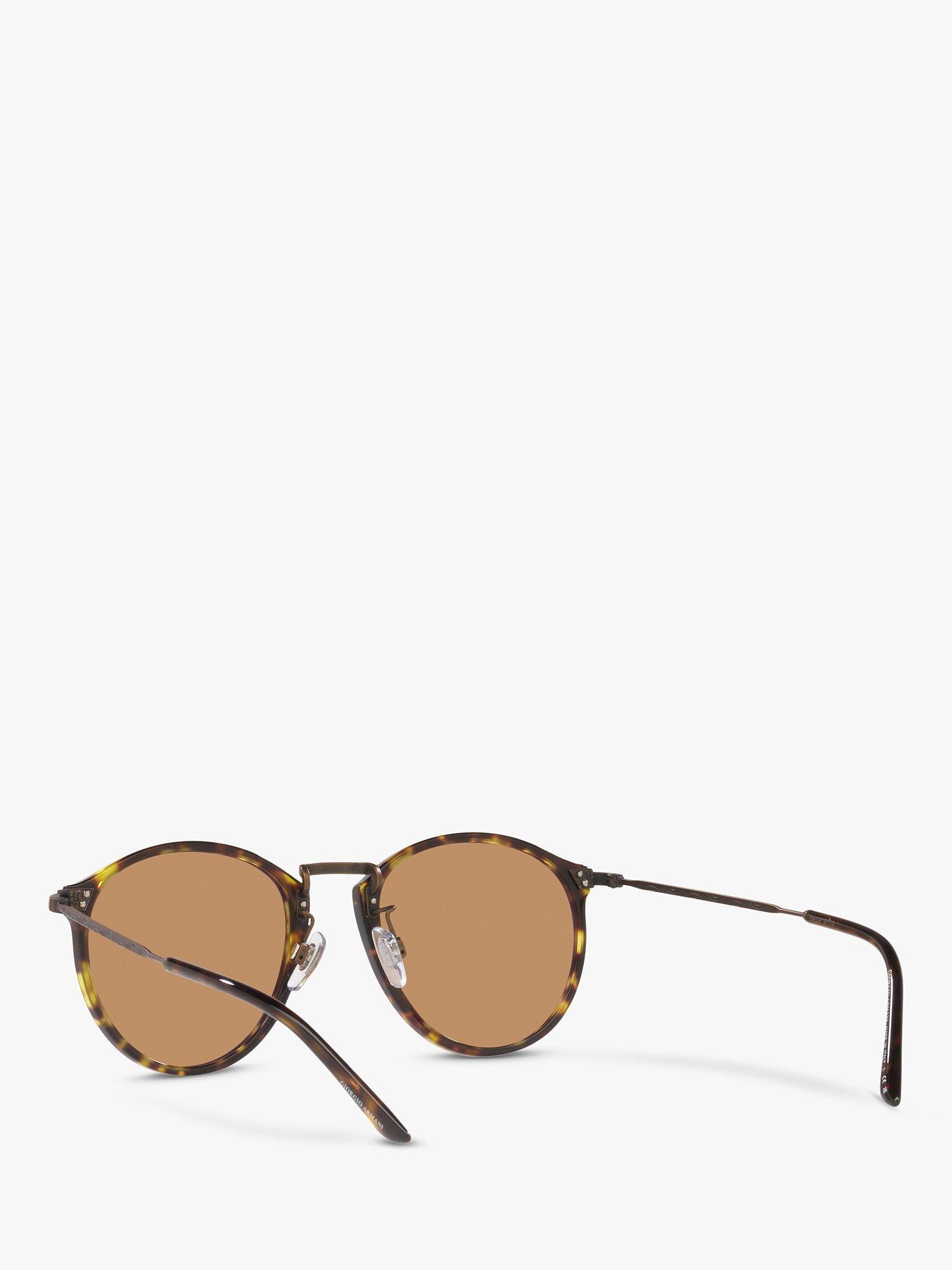 Product image 6 of 9, which shows Giorgio Armani AR 318SM Men's Oval Sunglasses, Tortoise/Brown