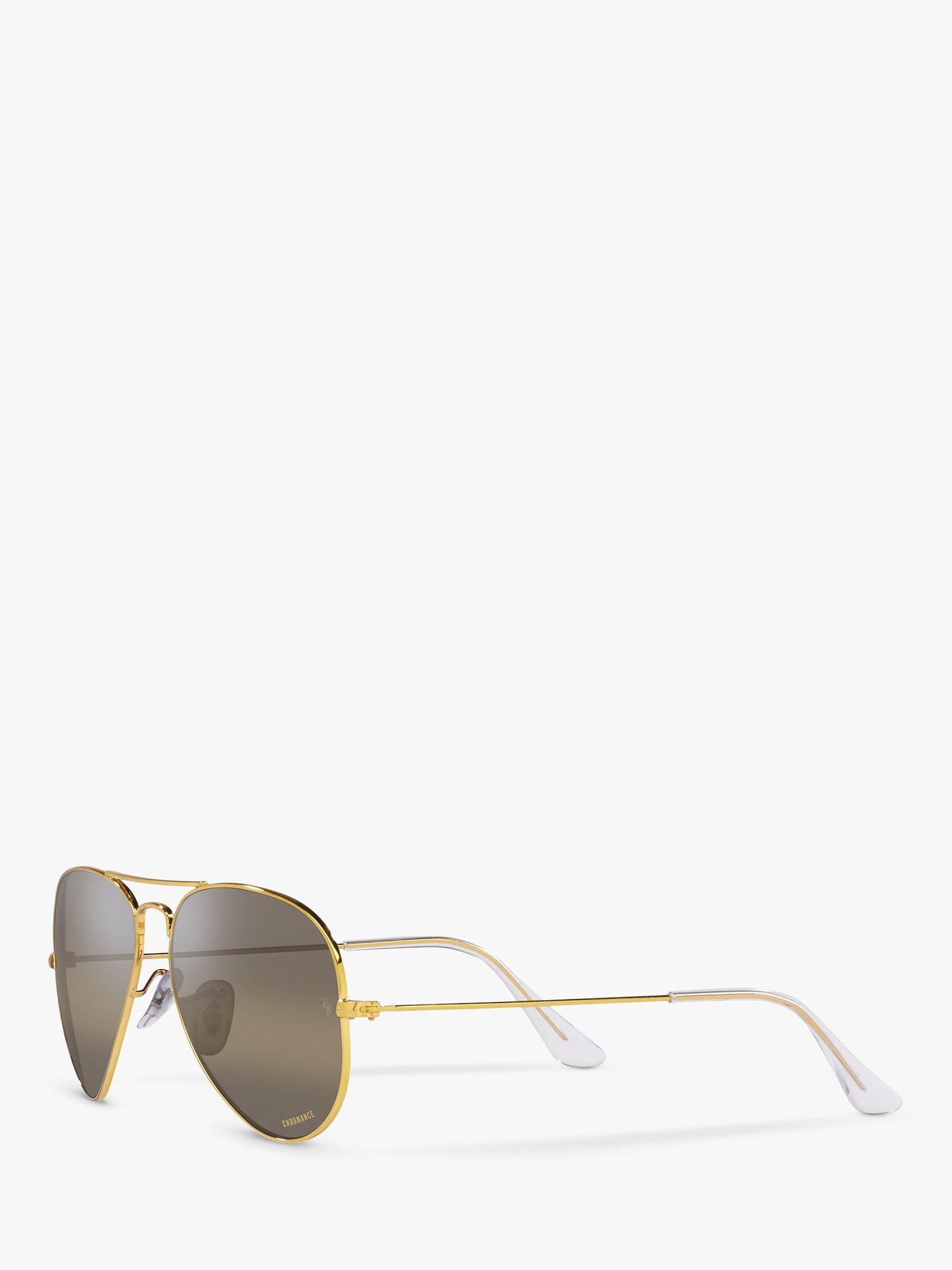 Product image 2 of 11, which shows Ray-Ban RB3025 Unisex Polarised Aviator Sunglasses, Legend Gold/Brown