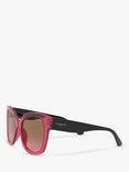 Vogue VO5338S Women's Square Sunglasses, Transparent Cherry/Multi Gradient