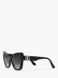 Dolce & Gabbana DG4405 Women's Butterfly Sunglasses, Black/Grey Gradient