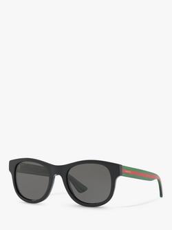 Gucci GG0003SN Men's D-Frame Sunglasses, Black/Green, Black/Green