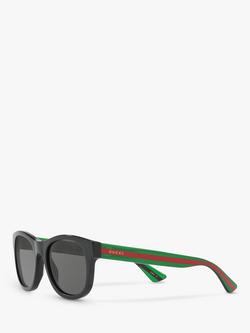 Gucci GG0003SN Men's D-Frame Sunglasses, Black/Green - view 2, Black/Green