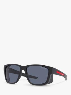 Prada Linea Rossa PS07WS Men's Pillow Sunglasses, Black, Black