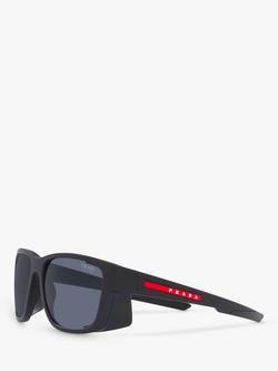 Prada Linea Rossa PS07WS Men's Pillow Sunglasses, Black - view 2, Black