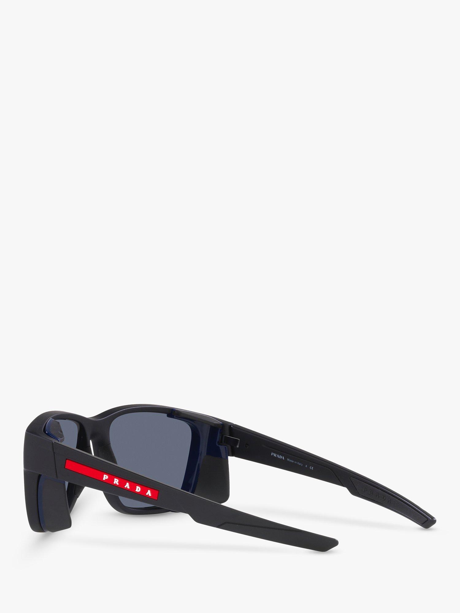 Product image 5 of 11, which shows Prada Linea Rossa PS07WS Men's Pillow Sunglasses, Black