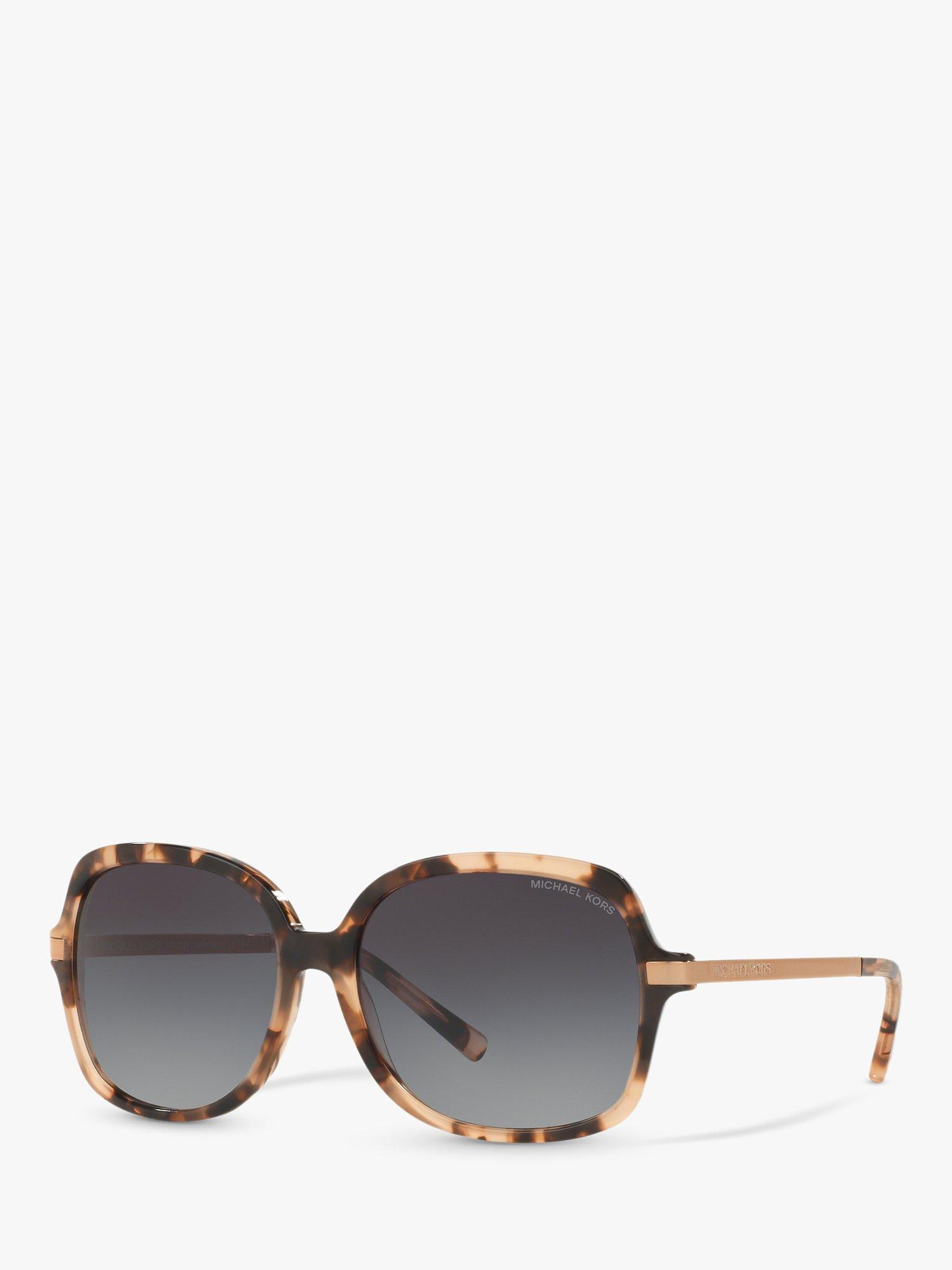Product image 1 of 4, which shows Michael Kors MK2024 Women's Adrianna II Square Sunglasses, Pink Tortoise/Grey Gradient