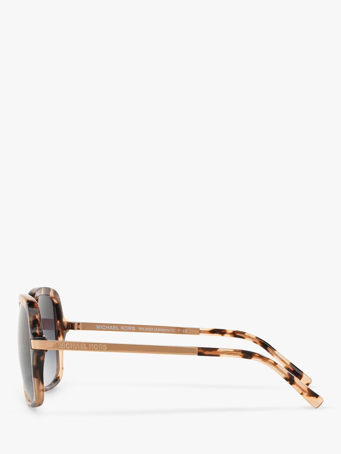 Product image 3 of 4, which shows Michael Kors MK2024 Women's Adrianna II Square Sunglasses, Pink Tortoise/Grey Gradient