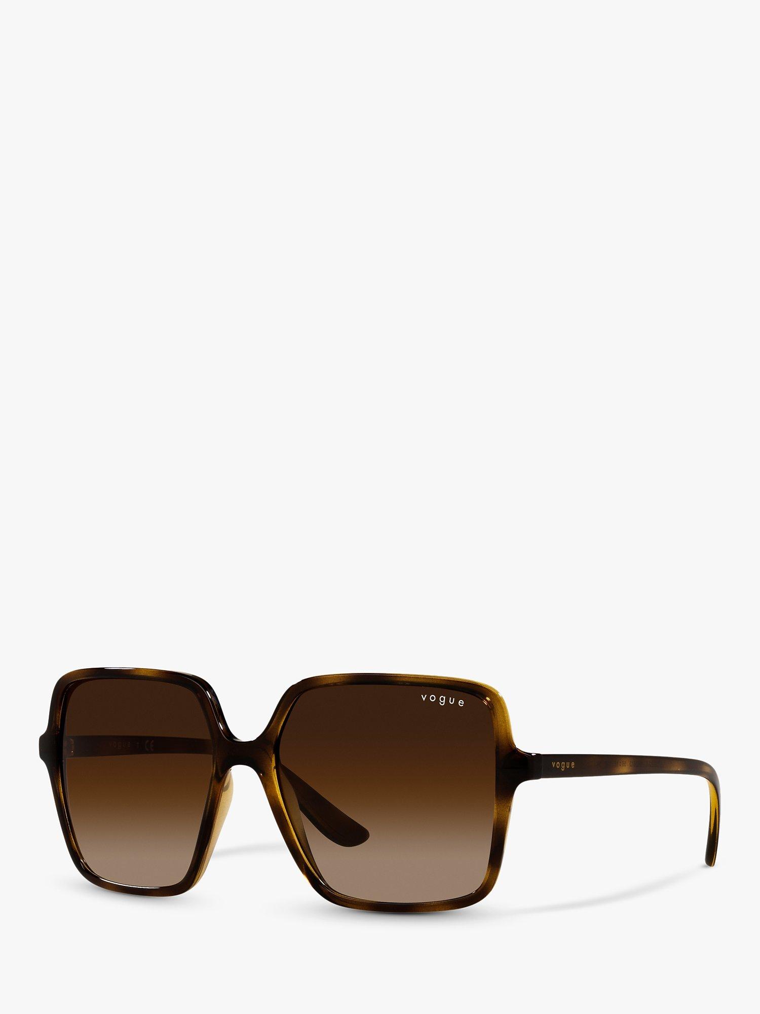 Product image 1 of 11, which shows Vogue VO5352S Women's Square Sunglasses, Dark Havana/Brown Gradient