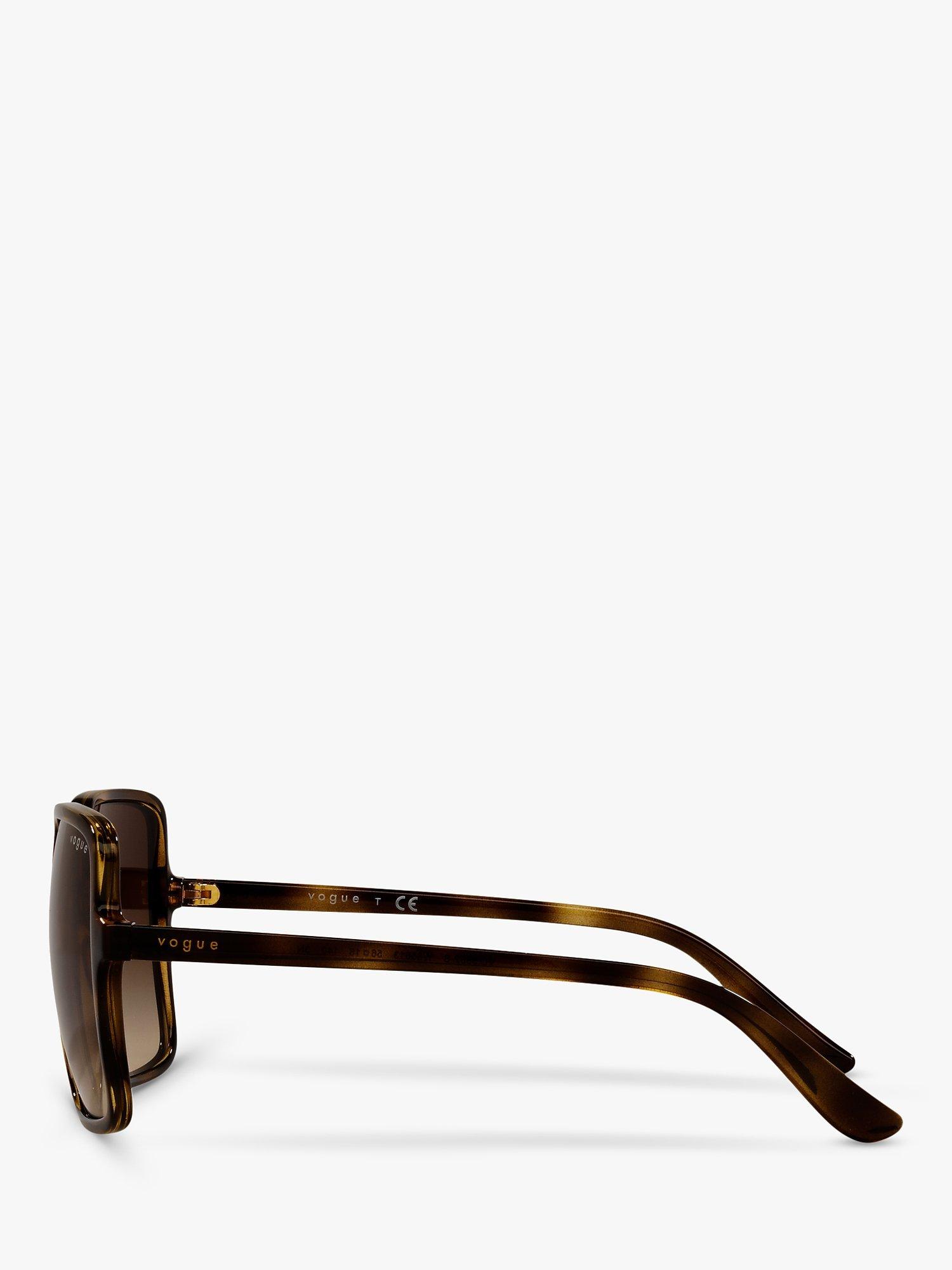 Product image 4 of 11, which shows Vogue VO5352S Women's Square Sunglasses, Dark Havana/Brown Gradient