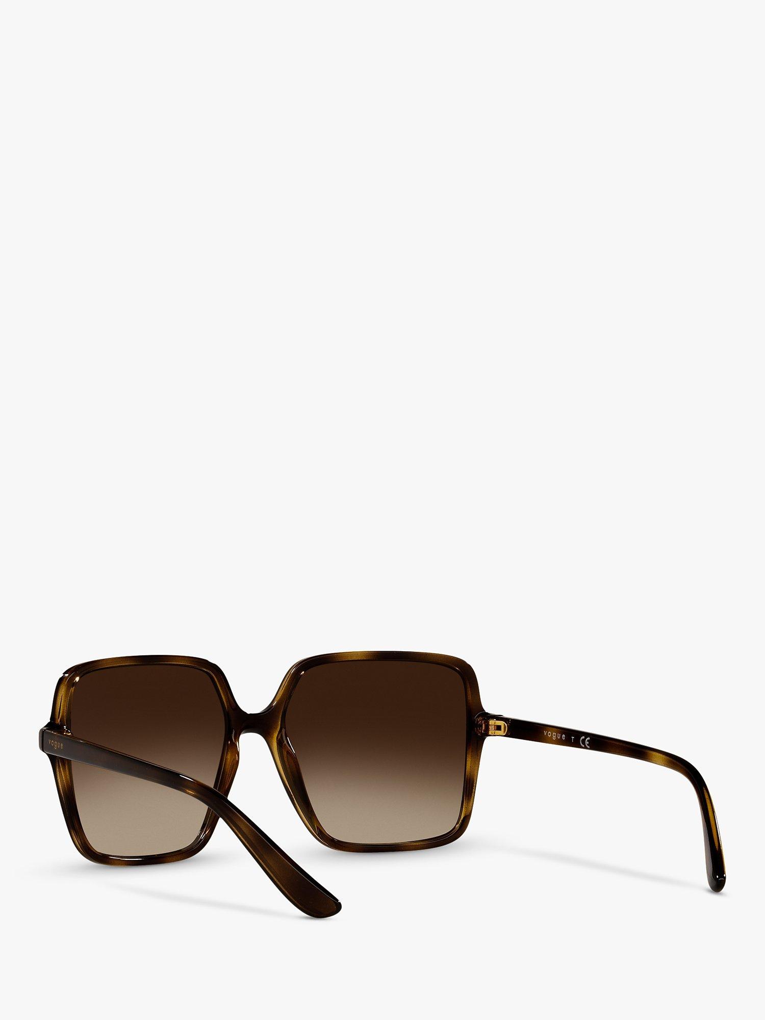 Product image 6 of 11, which shows Vogue VO5352S Women's Square Sunglasses, Dark Havana/Brown Gradient