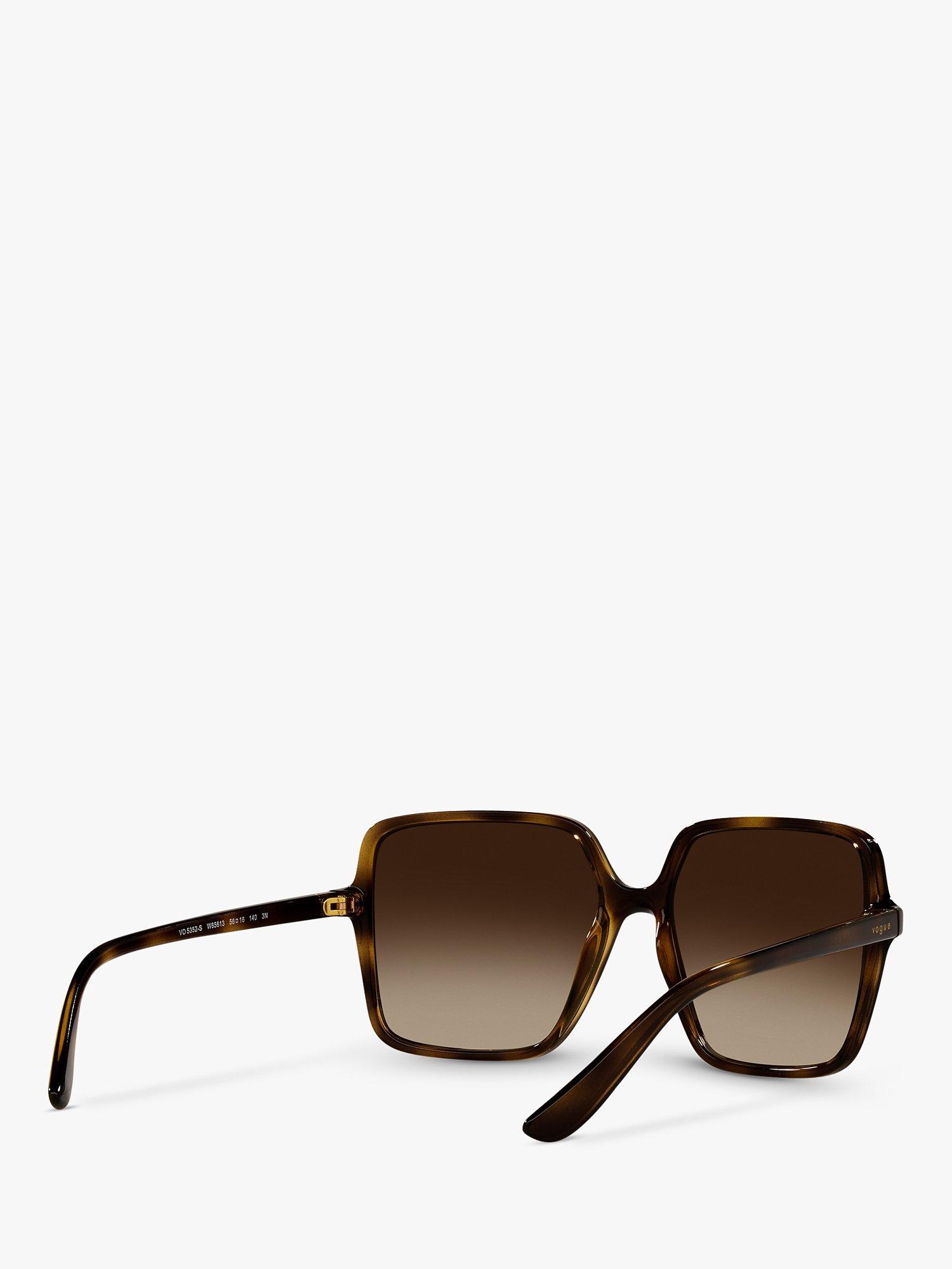 Product image 8 of 11, which shows Vogue VO5352S Women's Square Sunglasses, Dark Havana/Brown Gradient