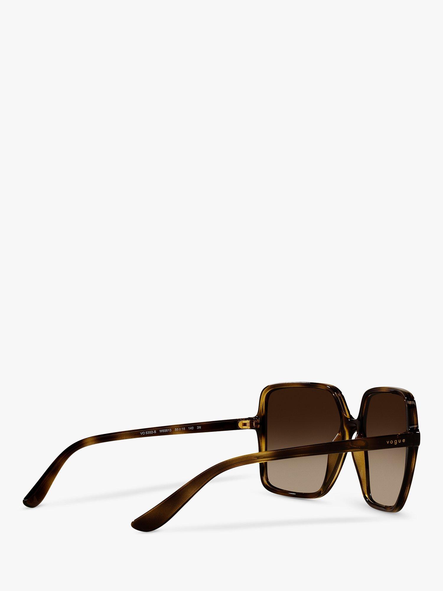 Product image 9 of 11, which shows Vogue VO5352S Women's Square Sunglasses, Dark Havana/Brown Gradient