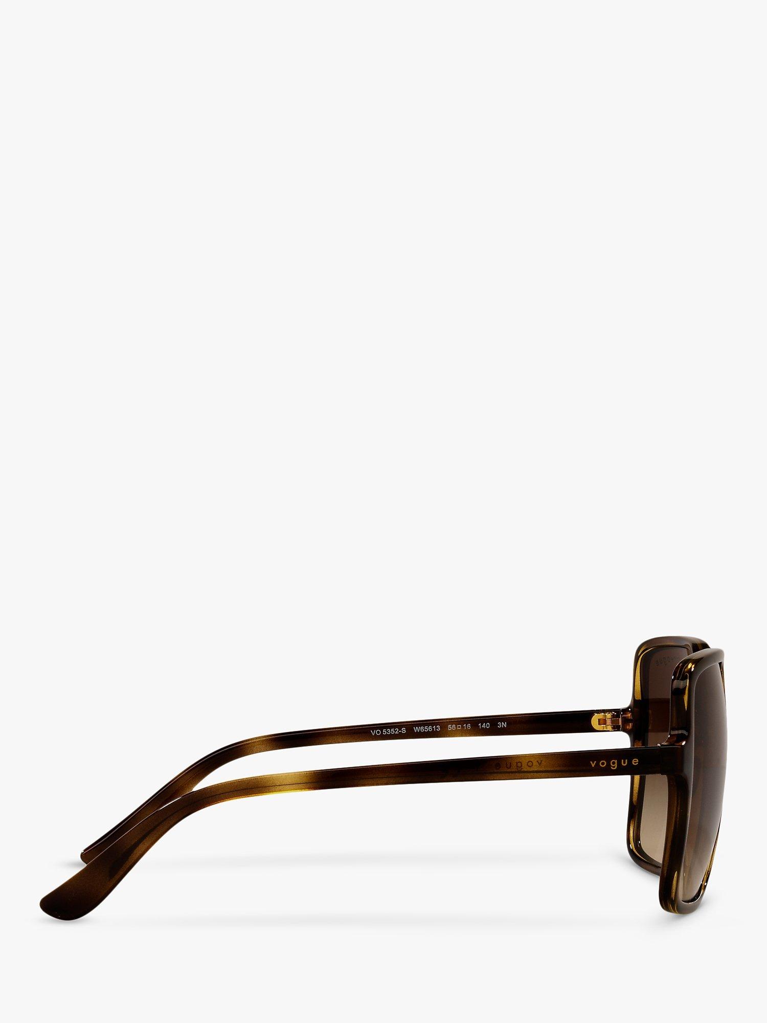 Product image 10 of 11, which shows Vogue VO5352S Women's Square Sunglasses, Dark Havana/Brown Gradient