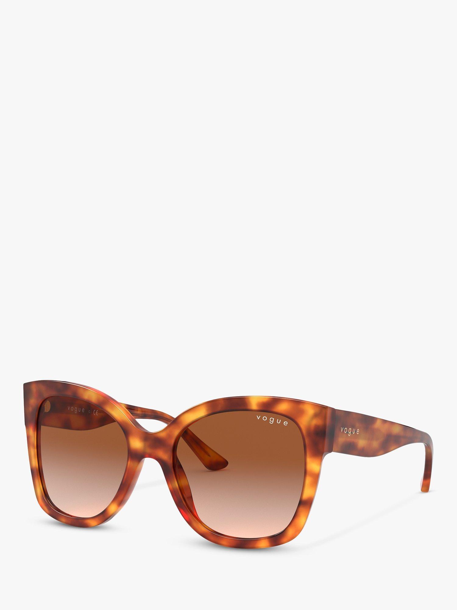 Product image 1 of 6, which shows Vogue VO5338S Women's Cat's Eye Sunglasses, Yellow Havana/Brown Gradient
