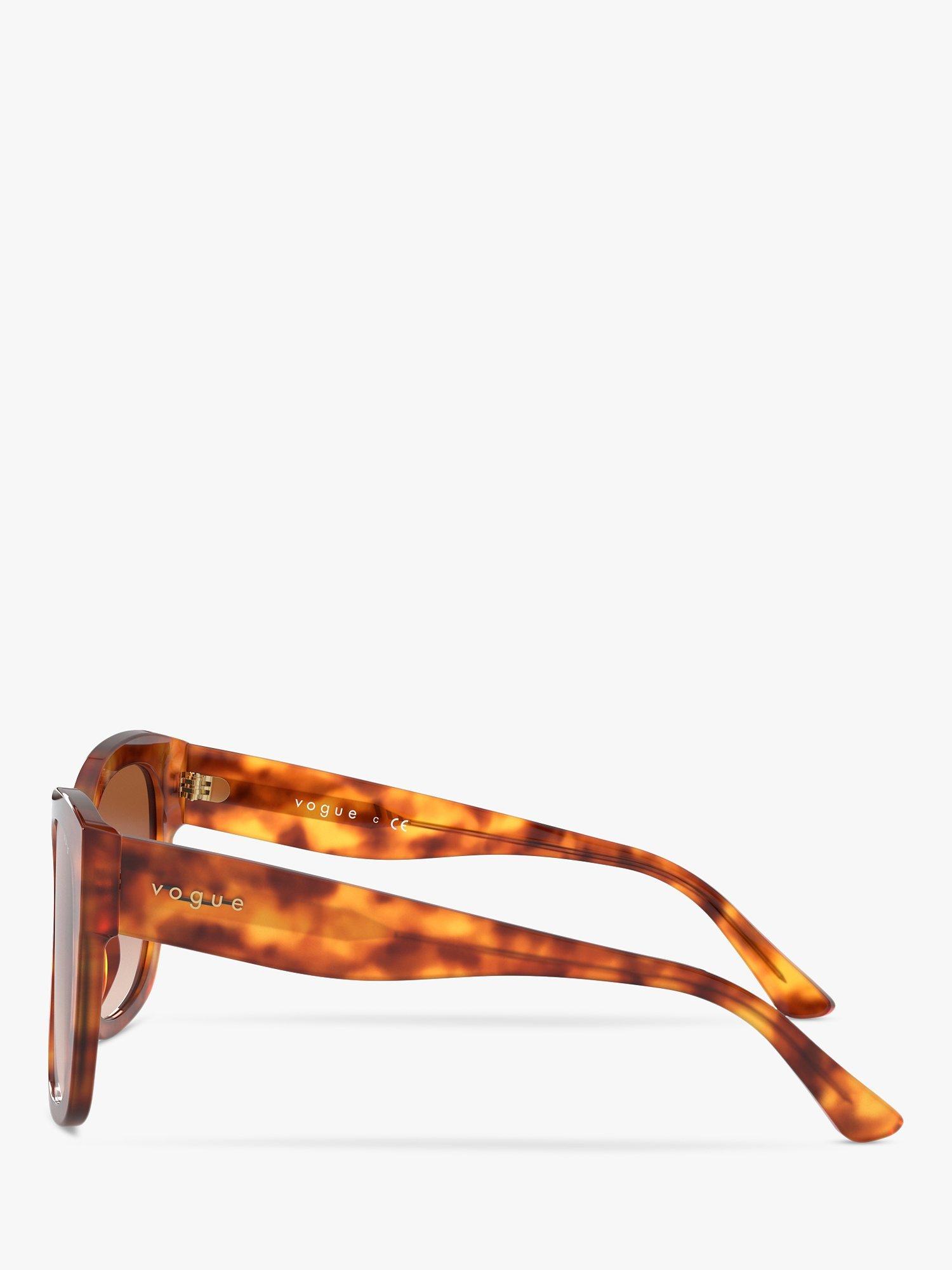 Product image 3 of 6, which shows Vogue VO5338S Women's Cat's Eye Sunglasses, Yellow Havana/Brown Gradient
