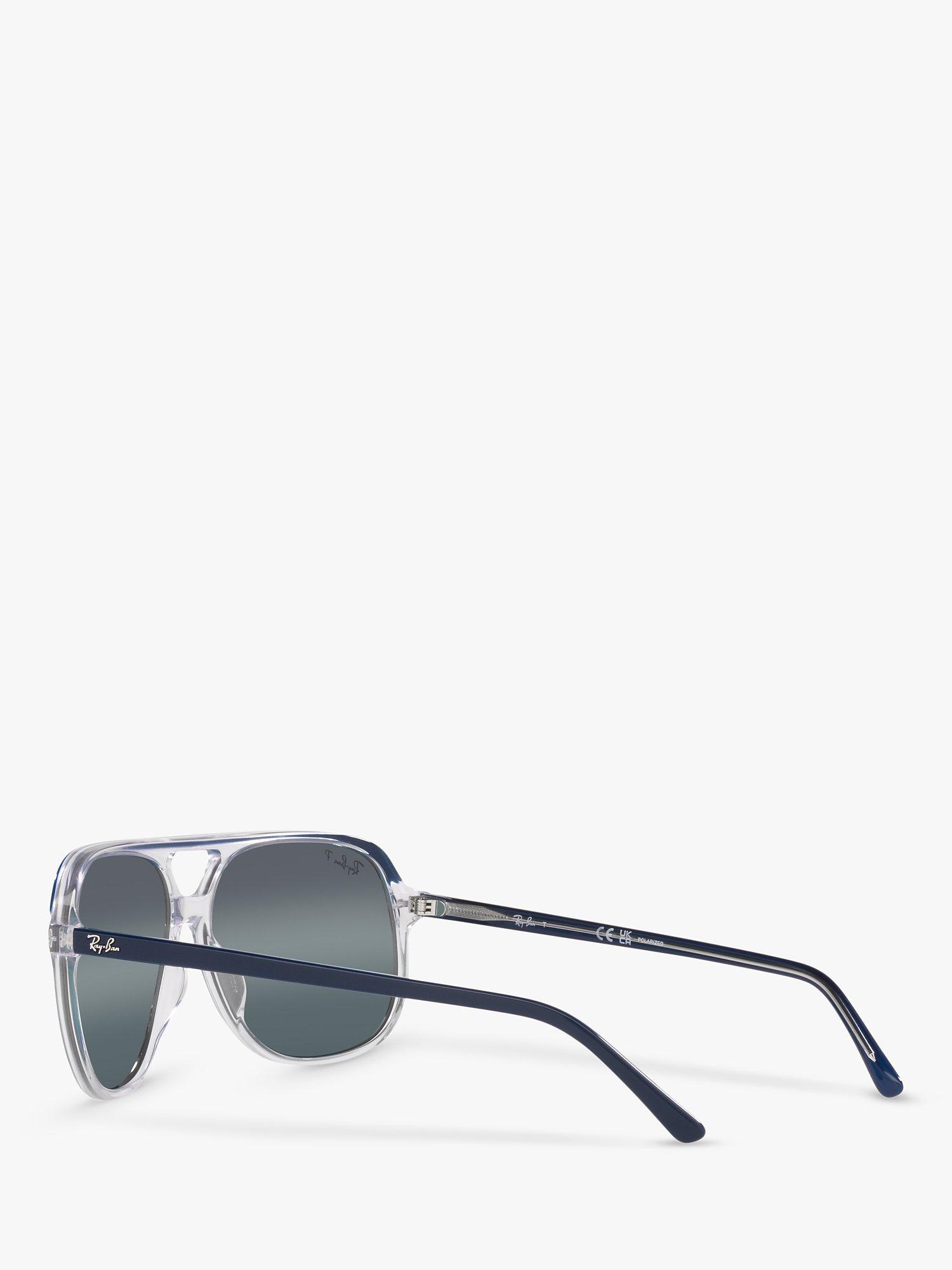 Product image 4 of 9, which shows Ray-Ban RB2198 Unisex Polarised Bill Sunglasses, Transparent Blue