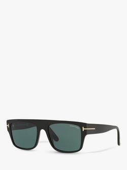 TOM FORD TR001363 Men's Rectangular Sunglasses, Shiny Black/Blue, Black Shiny