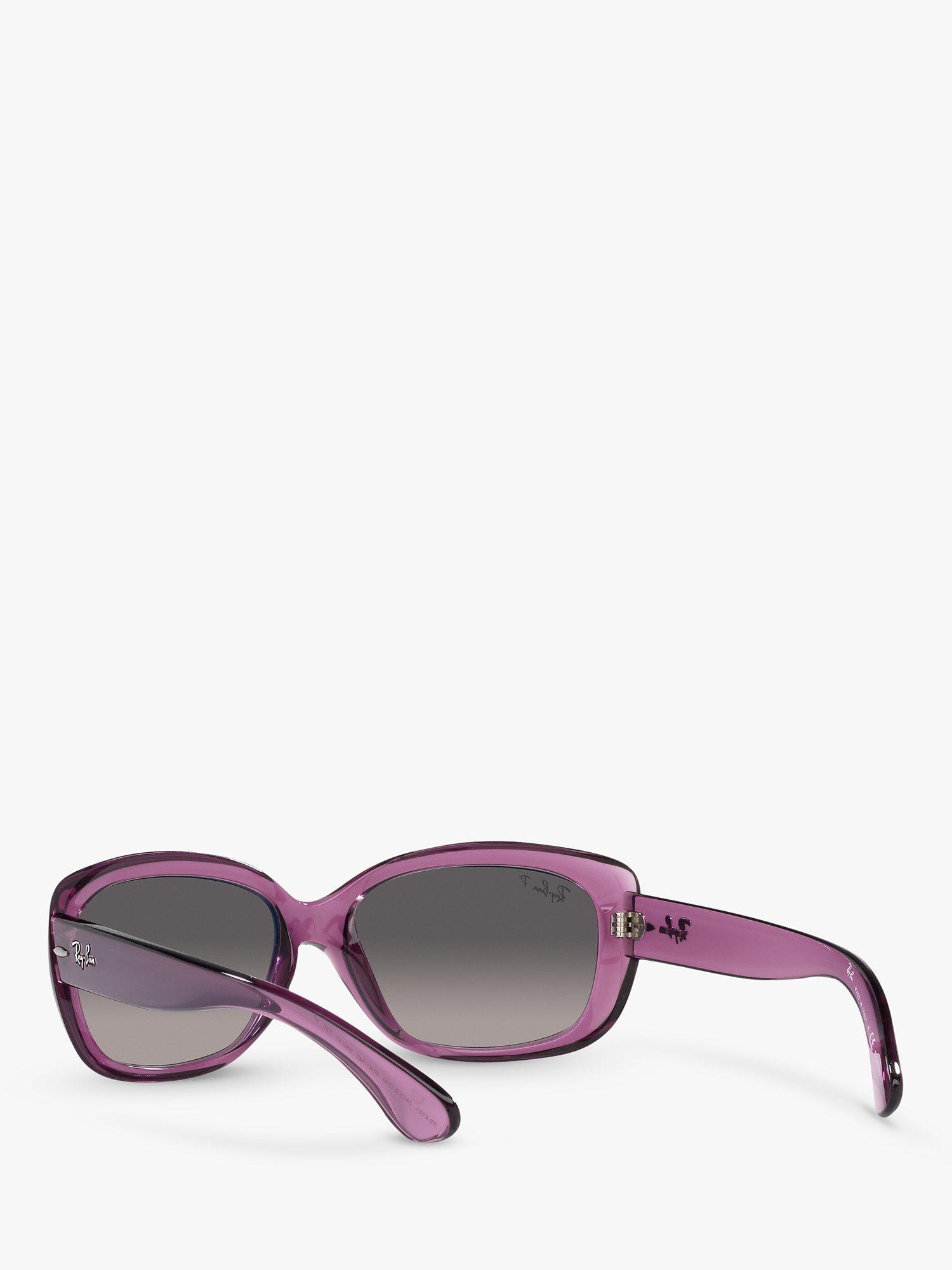 Ray Ban RB4101 Women s Polarised Jackie Ohh Butterfly Sunglasses Transparent Violet