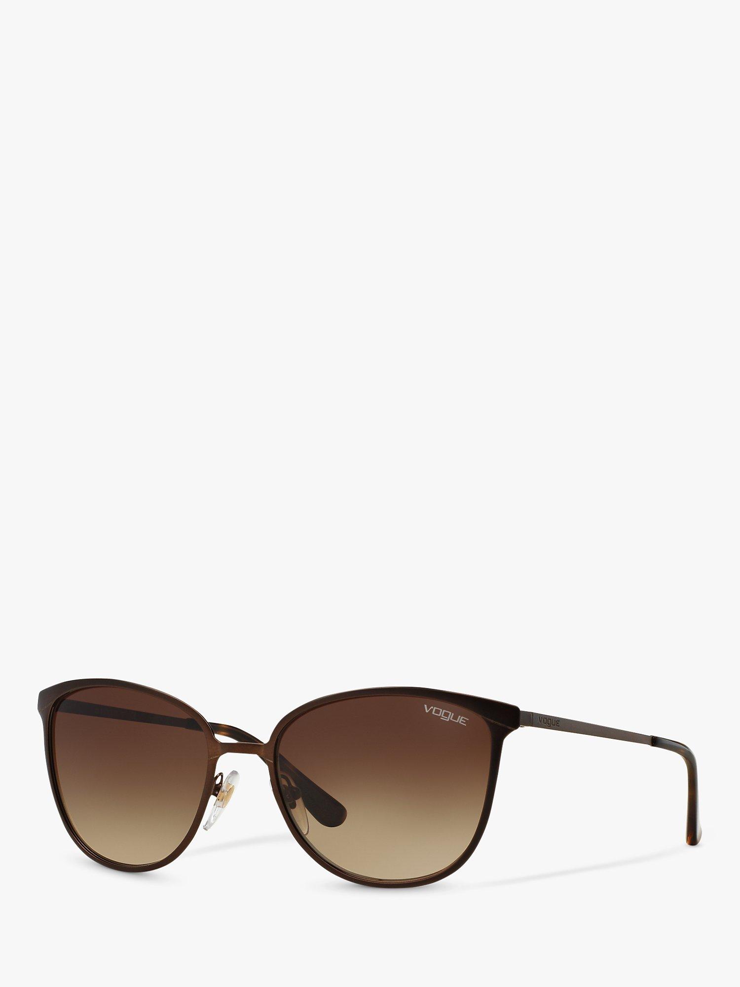 Vogue VO4002S Women's Oval Sunglasses, Matte Brown/Brown Gradient