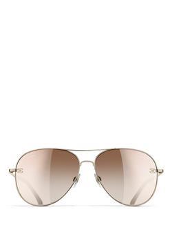 CHANEL Pilot Sunglasses CH4189TQ Pale Gold/Brown Gradient, Pale Gold/Brown Gradient