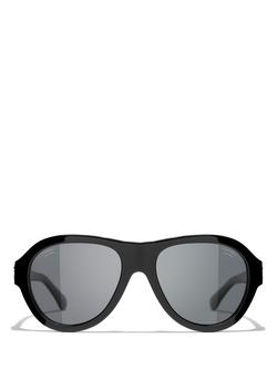 CHANEL Oval Sunglasses CH5467B Black/Grey, Black/Grey